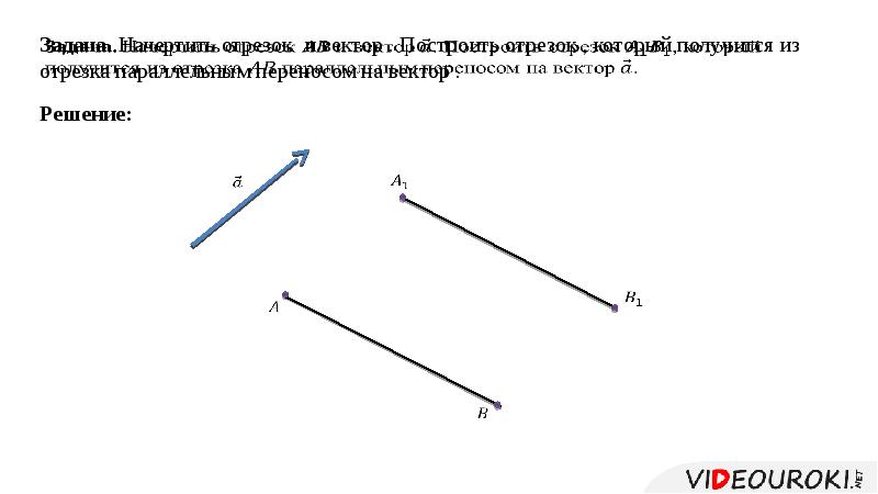 Перенос 9. Отрезок при параллельном переносе на вектор. Отрезок по параллельному переносу. Поверхность параллельного переноса. Матрица параллельного переноса.