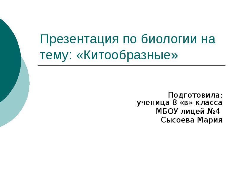 Презентация по биологии на тему китообразные