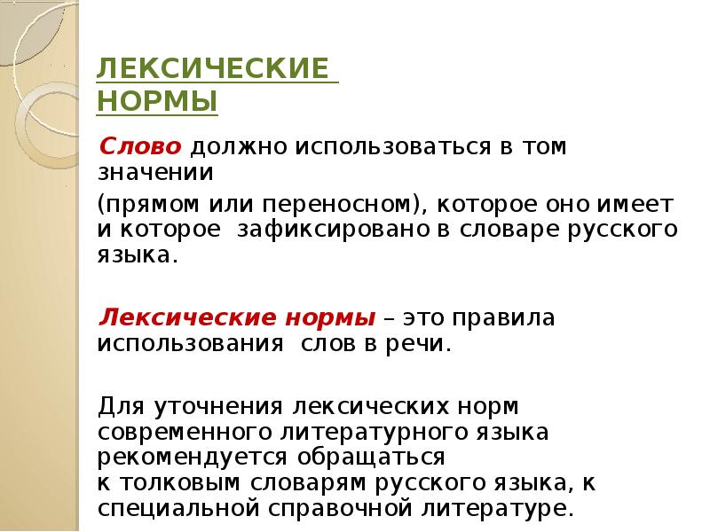 Лексические нормы презентация