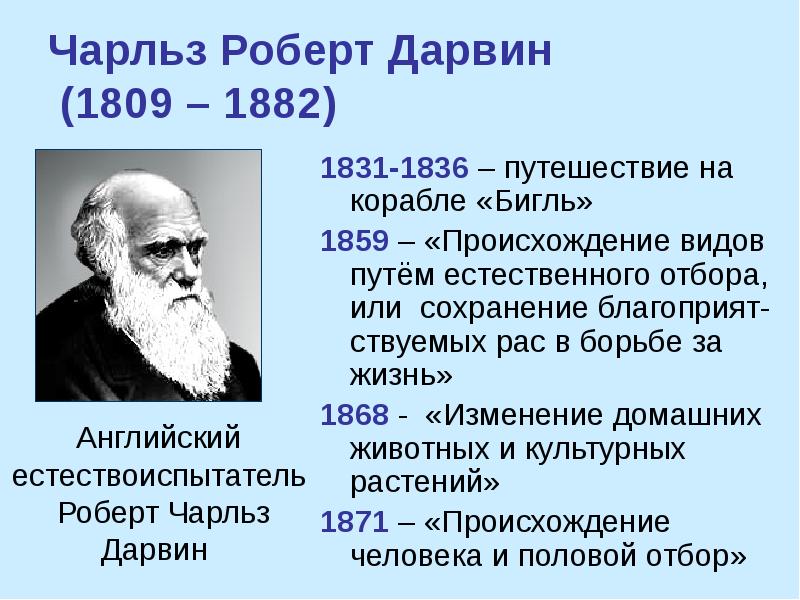 Презентация дарвин и происхождение видов 7 класс биология