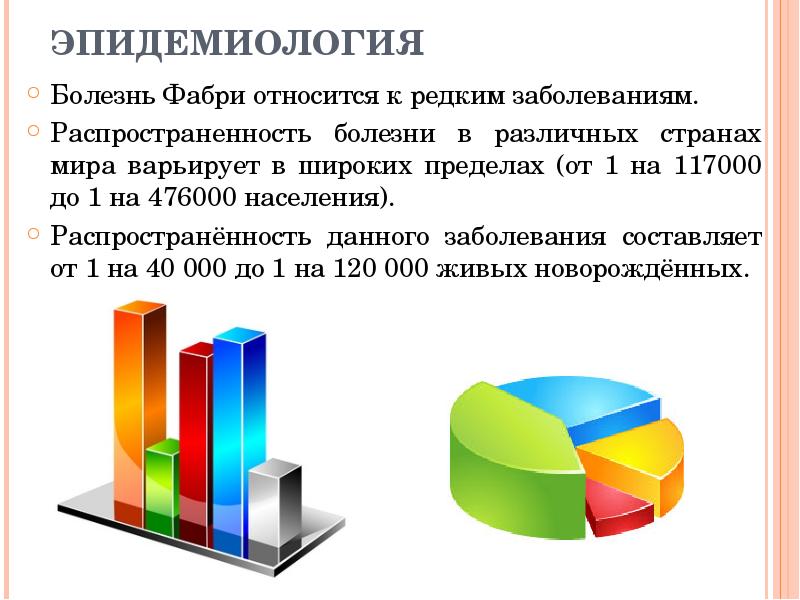 ЭПИДЕМИОЛОГИЯ  Болезнь Фабри относится к редким заболеваниям.  Распространенность болезни