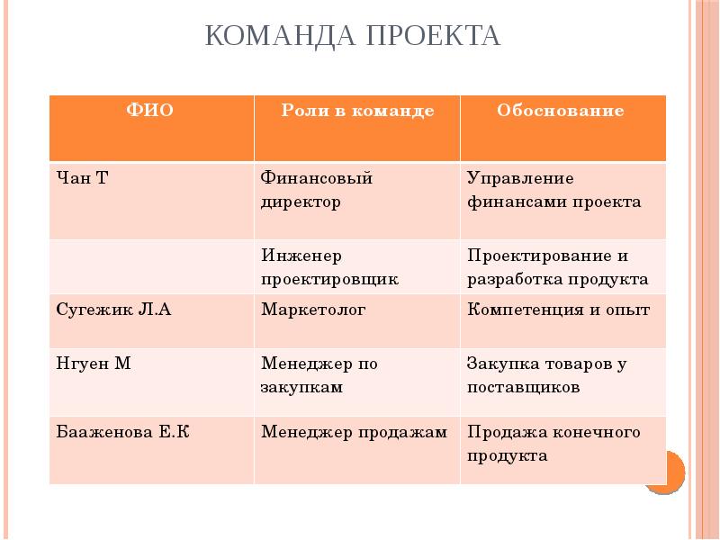 Роли в команде проекта презентация