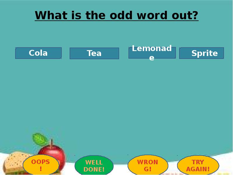 Choose the odd word out. What Word is odd here. Тема еда на английском языке what is the odd one out. Which are the odd Words out. Как переводится which are the odd Words out.