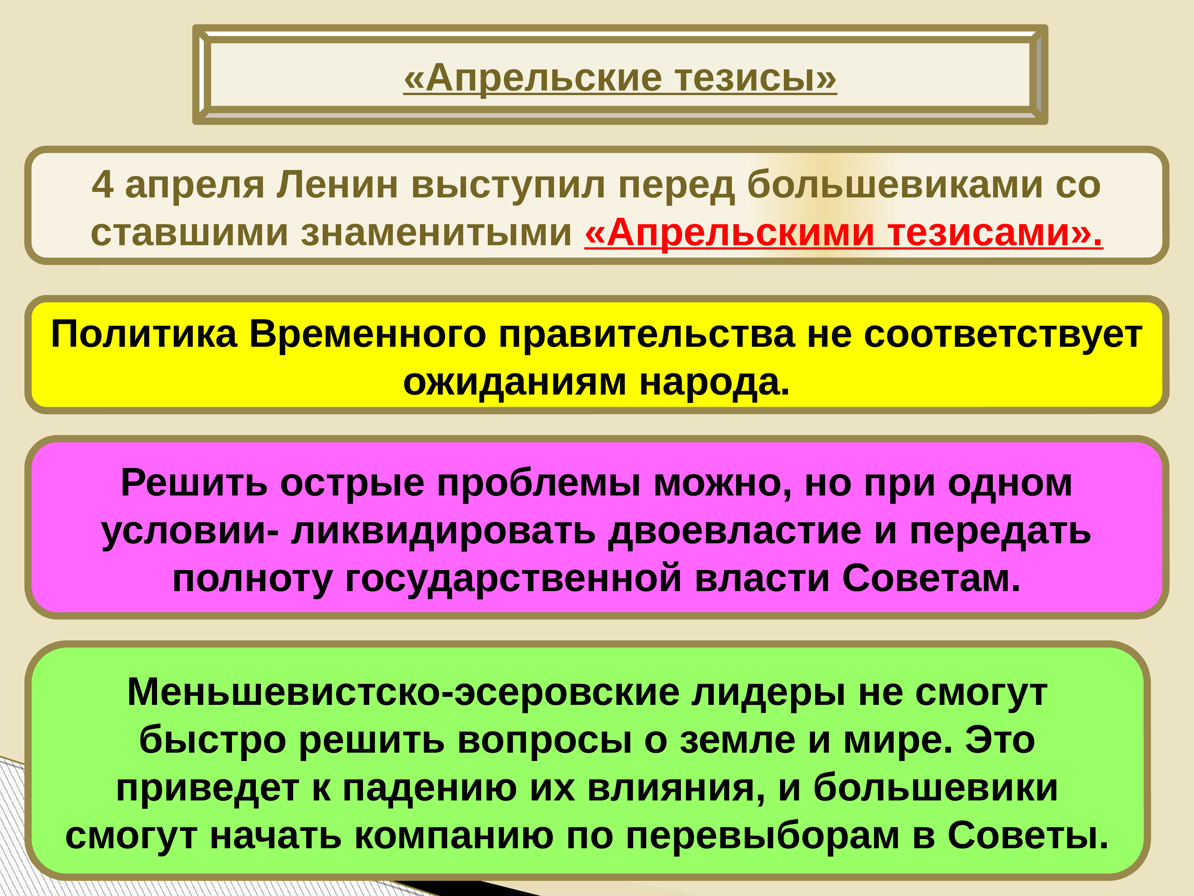 В апрельских тезисах статья о задачах пролетариата в данной революции в и ленин изложил план