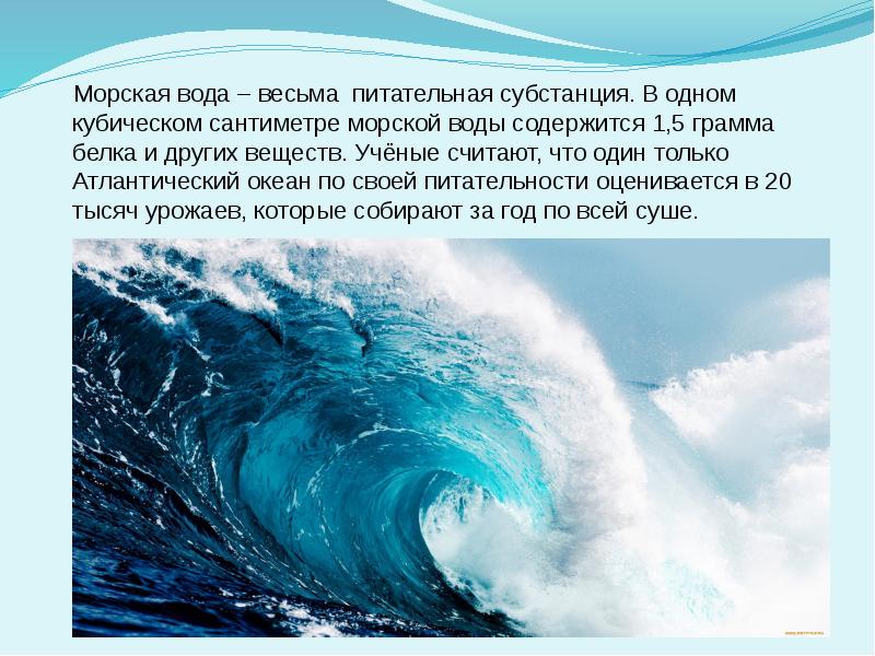 Морская вода содержит. Доклад о морской воде. Морская вода – весьма питательная субстанция. Морская вода значение. Атлантическую морскую вода содержится в.