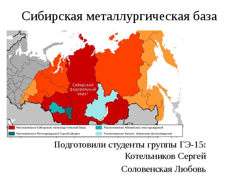 Металлургические базы россии презентация