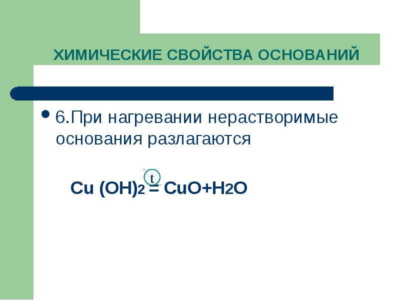 Химические свойства оснований презентация