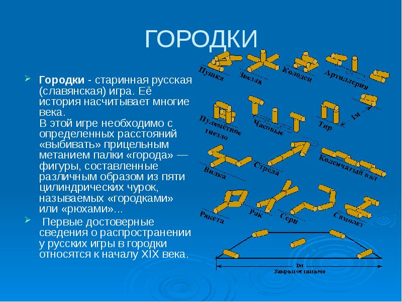 Игра городки правила игры и схема размеры фигур распечатать