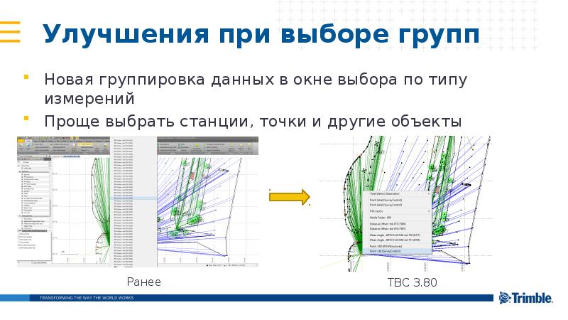 Улучшения при выборе групп Улучшения при выборе групп
