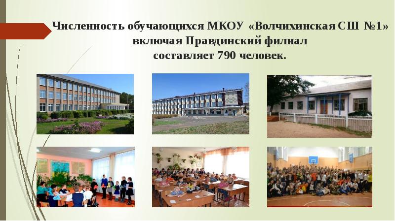 Численность обучающихся МКОУ «Волчихинская СШ №1» включая Правдинский филиал  составляет