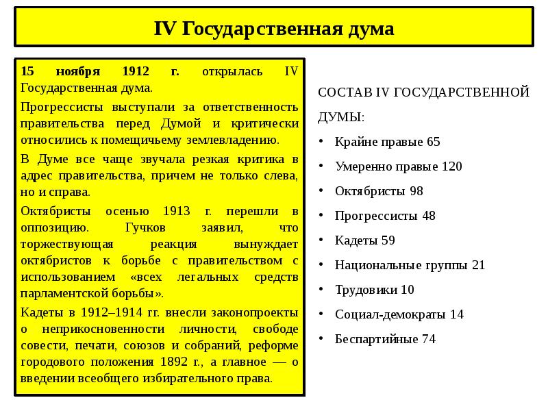 Политическое развитие страны 1907 1914 презентация