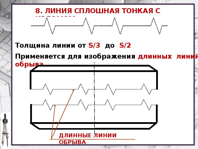 Линия реза на чертеже