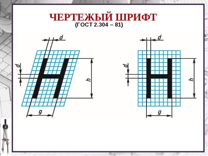 Печатные буквы для оформления чертежей