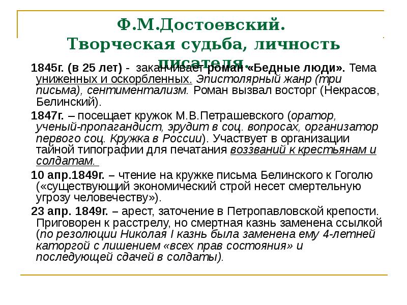 Этапы творчества достоевского. Эпистолярный Жанр в бедных людях. Эпистолярный Жанр романа Достоевского бедные люди. Белинский и Некрасов о бедные люди. Судьба Достоевского.