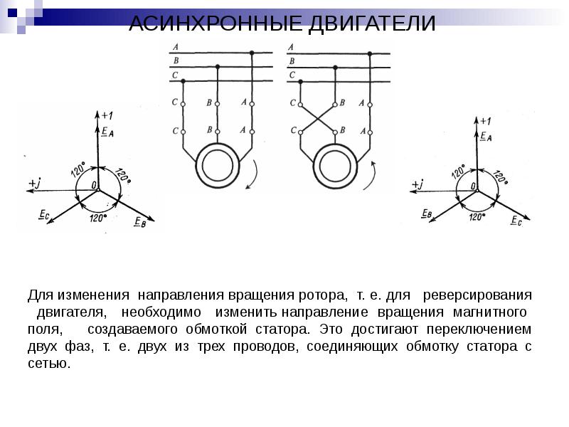 Схема изменения направления вращения двигателя постоянного тока