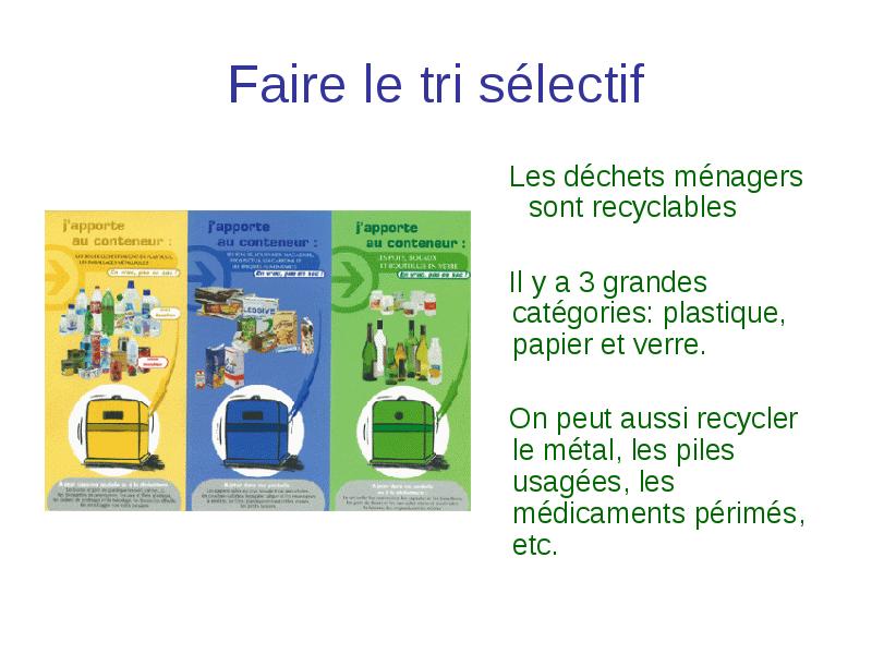 Faire le tri sélectif