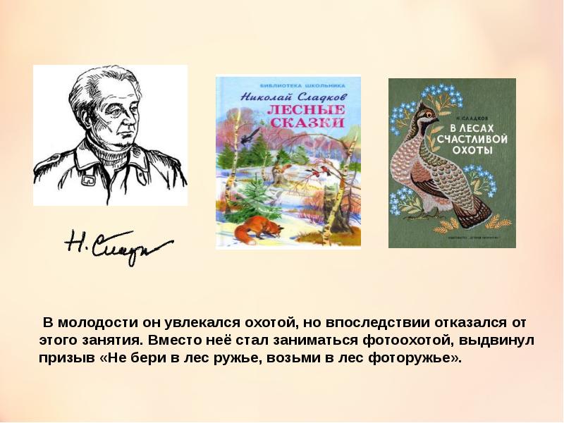 Рассказы н и сладкова лес не школа а всему учит презентация