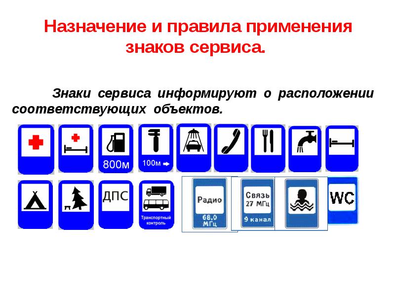 Знаки дорожного движения дополнительной информации с пояснениями и картинками