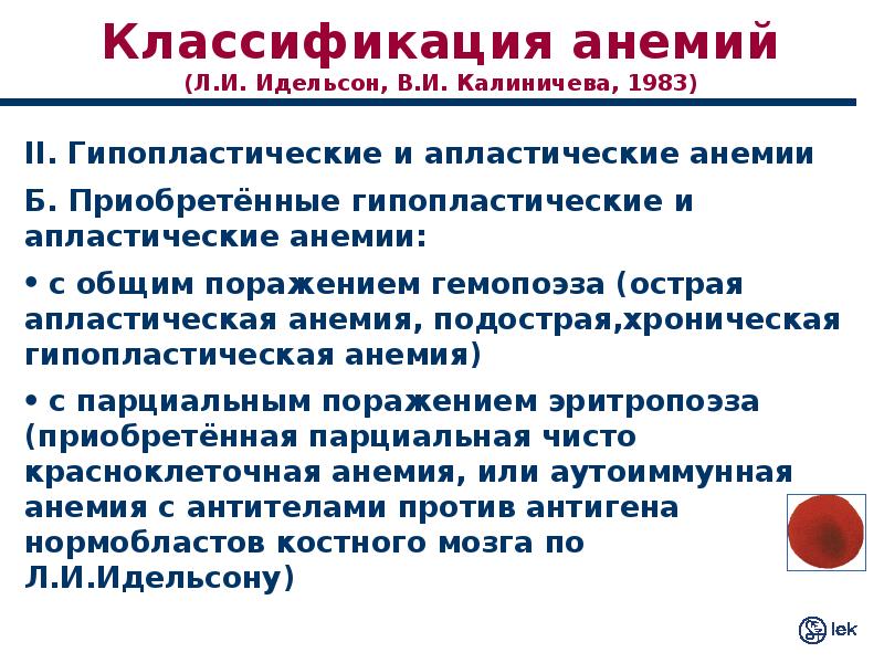 Апластическая анемия у детей презентация