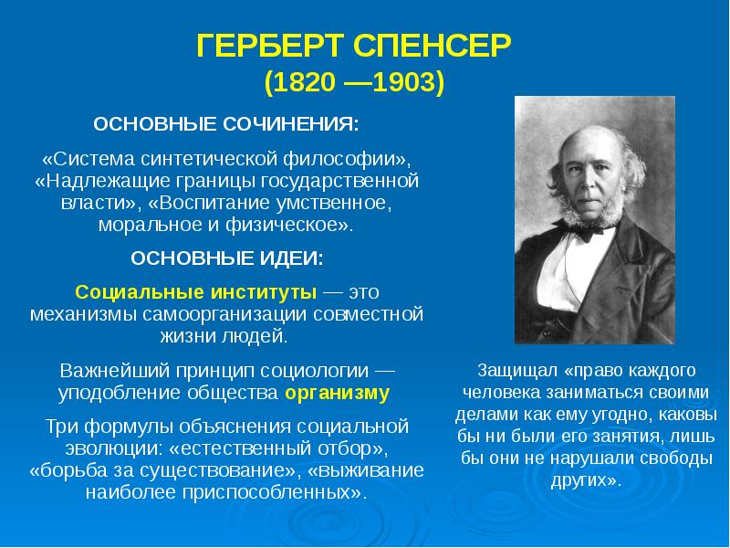 Герберт спенсер философия презентация