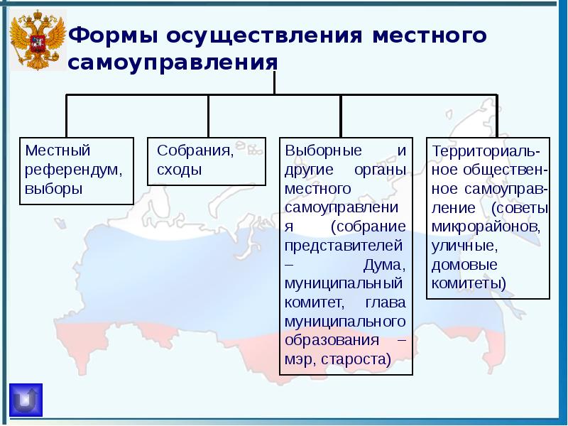 Местное самоуправление в рф схема