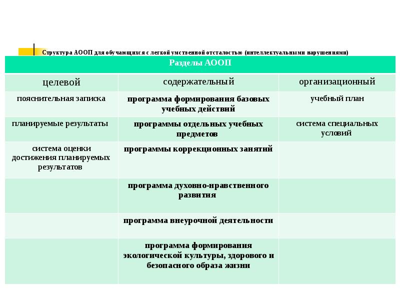 Учебный план аооп для детей с умственной отсталостью по фгос 1 вариант