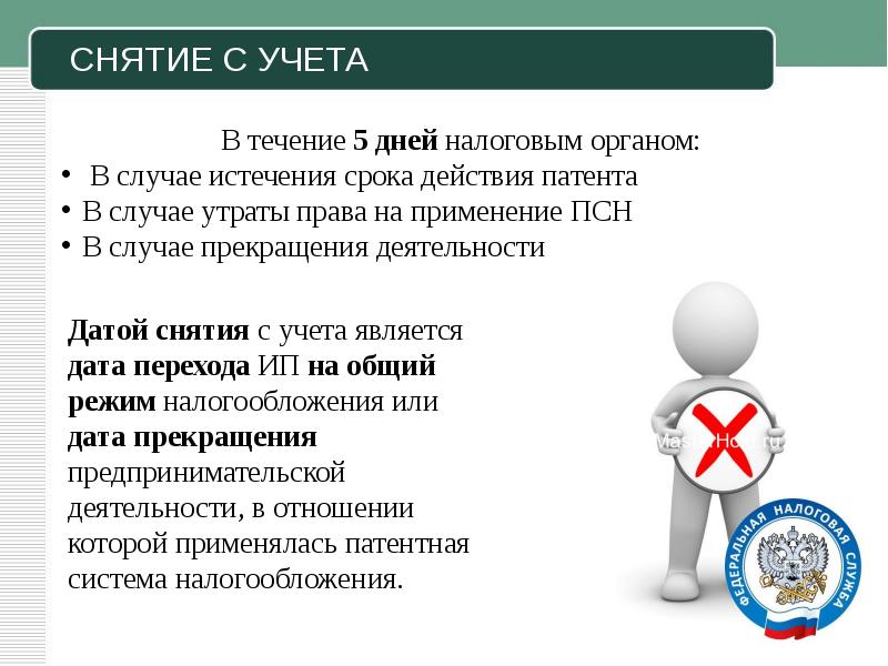 Порядок учета организаций в налоговых органах. Патентная система налогообложения. Снятие с учета. Патентная система презентация. Патентная система налогообложения налогоплательщики.