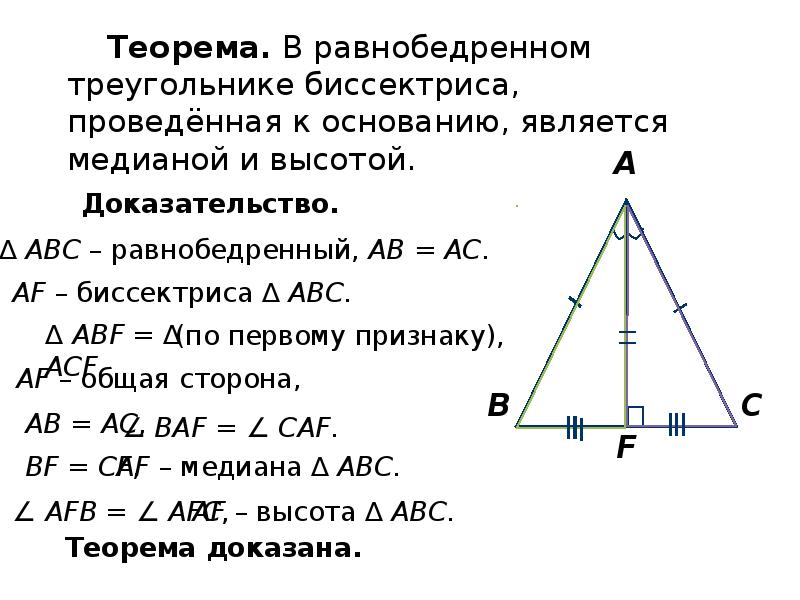 Определение равнобедренного треугольника чертеж