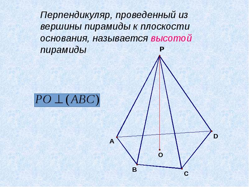 Перпендикуляр проведенный к основанию