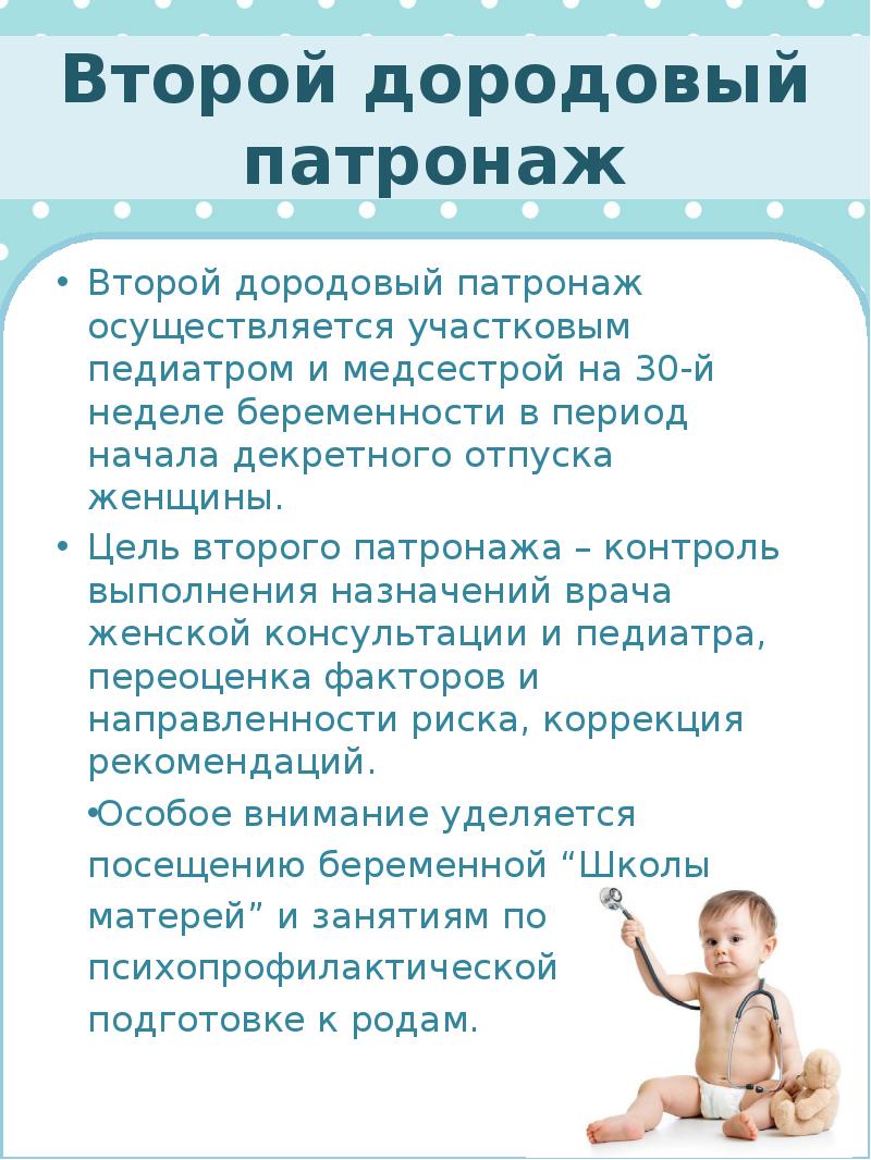 Дородовый патронаж проводится