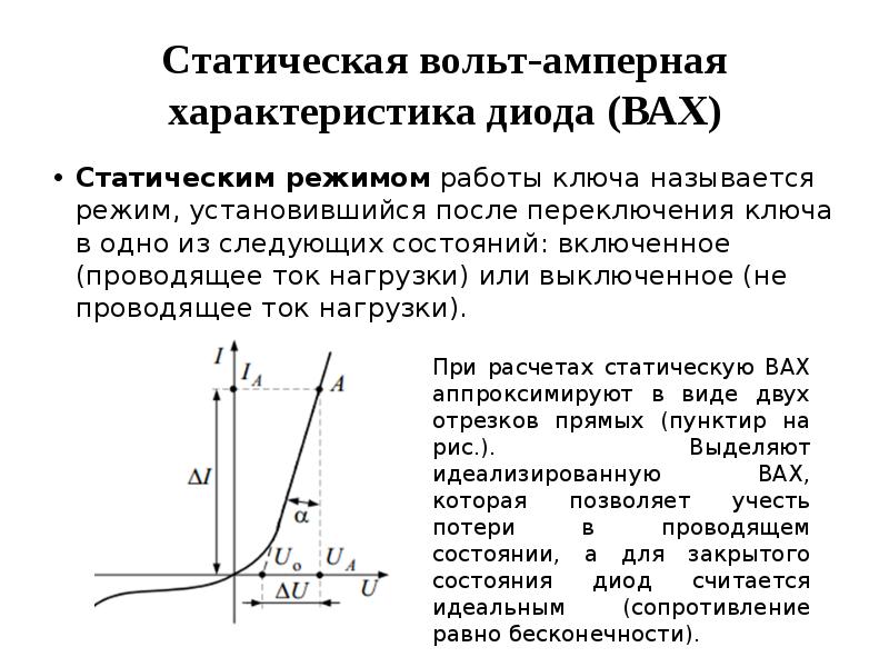 Вольт амперная характеристика это. Вах диода нагрузочная прямая. Статическая вах диода. Вах диода статическое сопротивление. Вах диода сопротивление график.