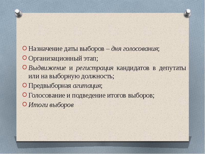 Дата назначения. Назначение даты выборов. Выдвижение кандидатов организационный этап Назначение даты выборов. Назначение даты голосования. Назначение даты выборов предвыборная агитация.