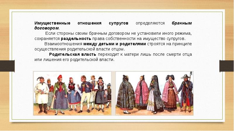 Имущественные отношения супругов презентация