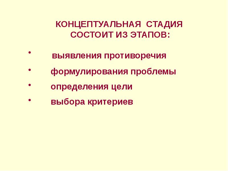 Этап обнаружения и определения проблемы является частью. Концептуальная стадия. Стадия концептуализации проекта. Стадия концептуализации. Противоречие синоним.