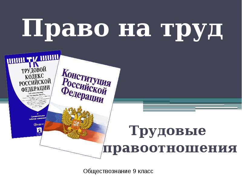 Презентация право на труд трудовые отношения