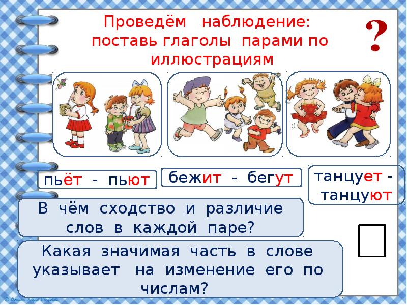 Единственное и множественное число глаголов 3 класс школа россии презентация