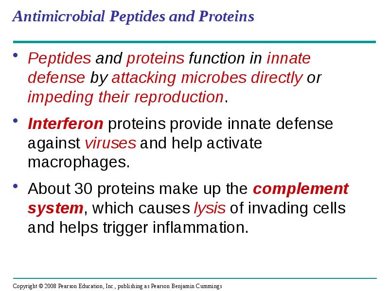 Antimicrobial Peptides and Proteins
Peptides and proteins function in innate defense Antimicrobial Peptides and Proteins
Peptides and proteins function in innate defense