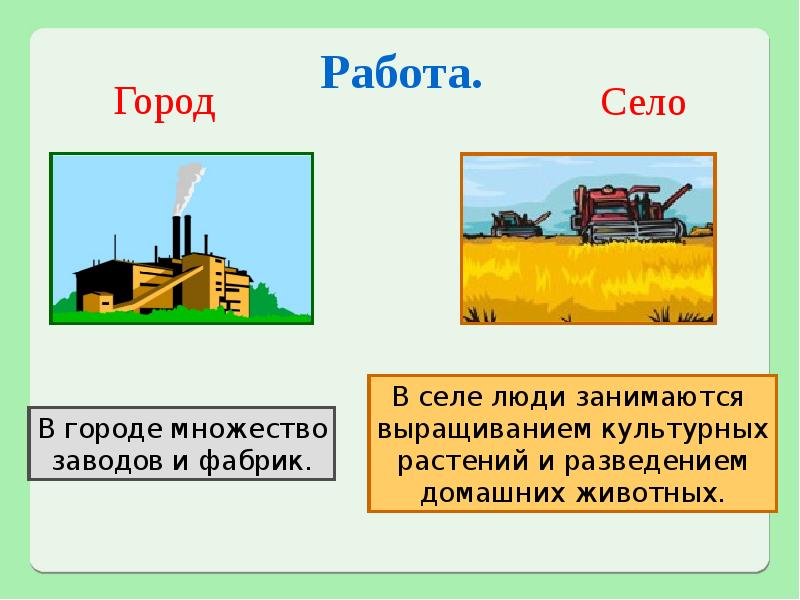 Проект город и село