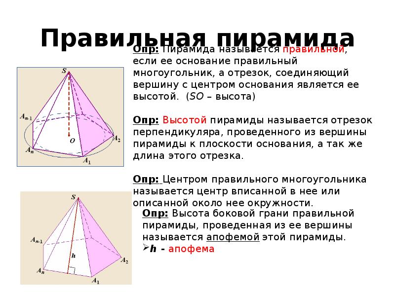 Правильная пирамида вершина. Основание правильной пирамиды. Пирамида правильная если. Высота правильной пирамиды. Правильная пирамида dscjnfn.