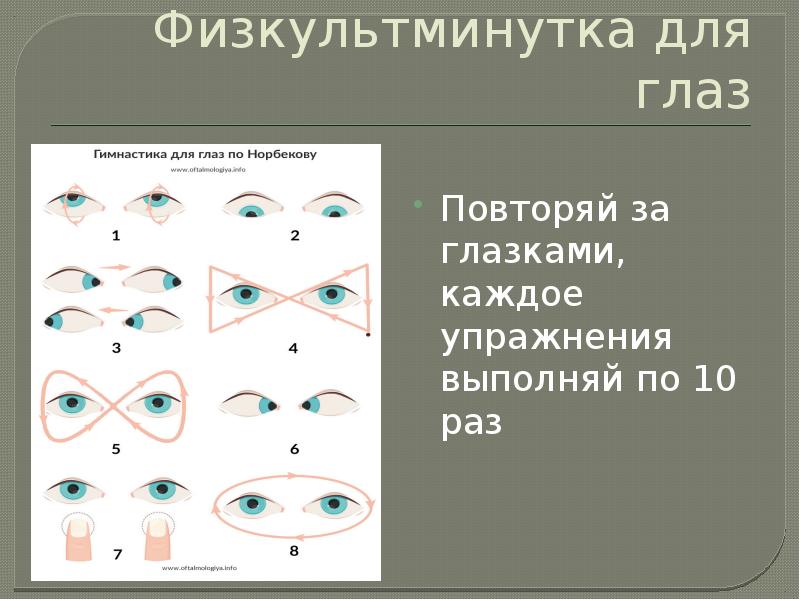 Физкультминутка для глаз 7 класс презентация