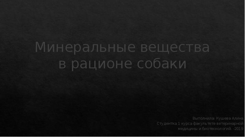 Влияние витаминов на организм собаки презентация