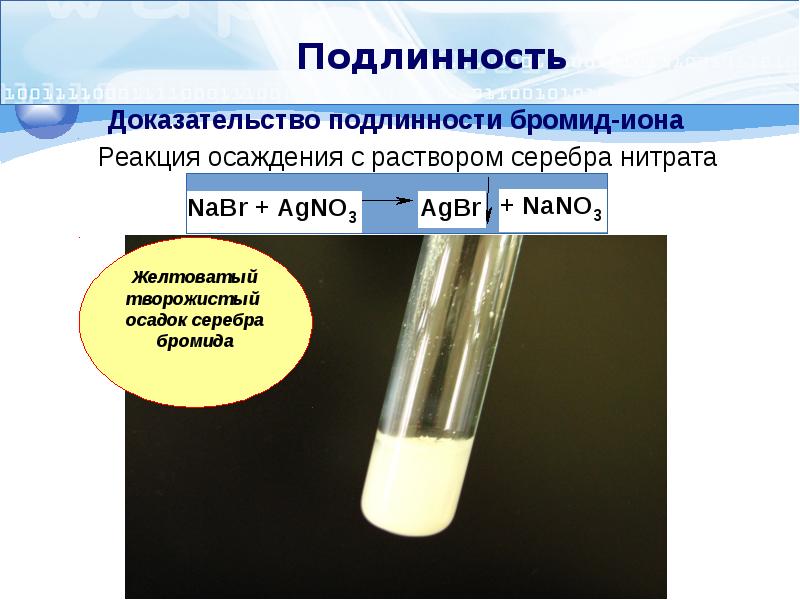 Бромид натрия и нитрат серебра реакция