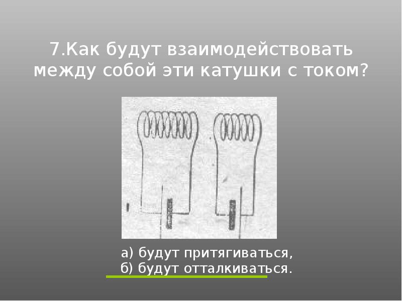 Как взаимодействуют 2 катушки с током рисунок 11