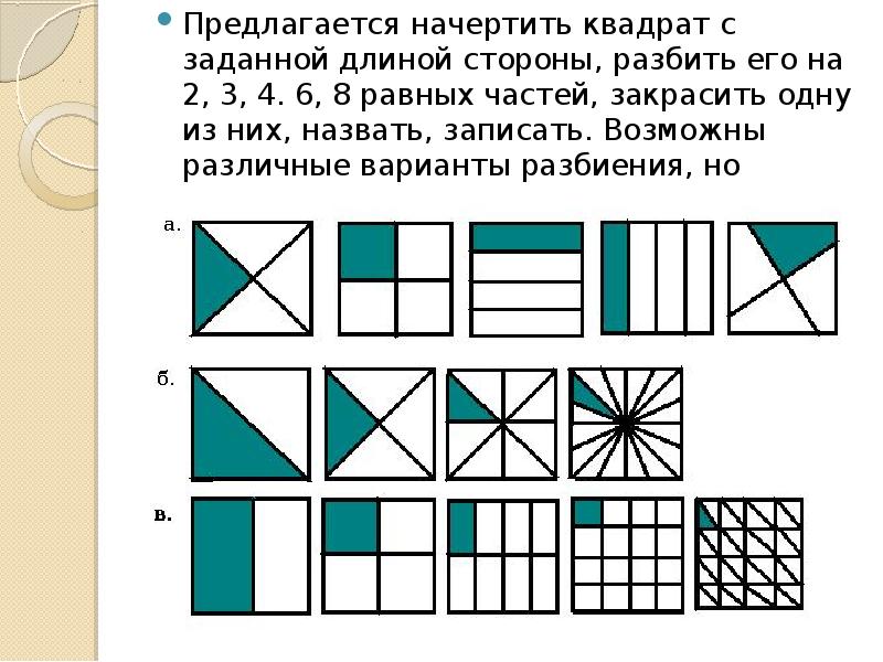 Как разделить квадрат на 4 равные части 4 способами картинки