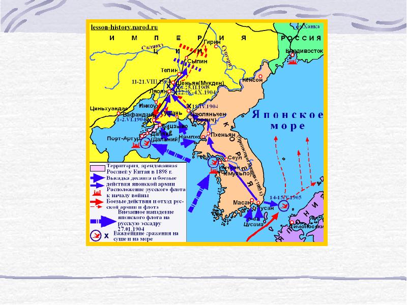 Русско японская война 1904 1905 карта егэ