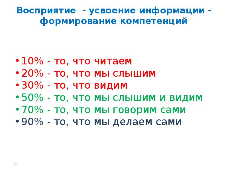 Восприятие усвоение информации