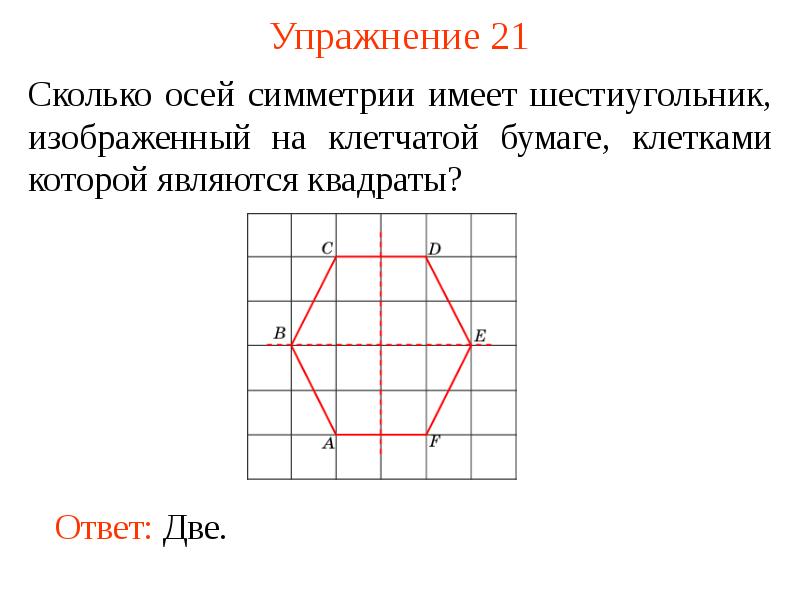 Сколько осей симметрии имеет изображенный на рисунке восьмиугольник