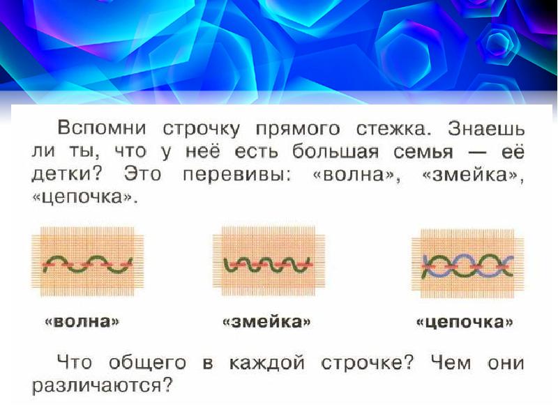 Вышивка 1 класс технология презентация