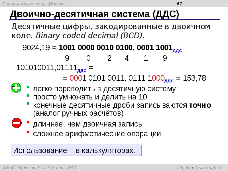 Двоично десятичный код пример