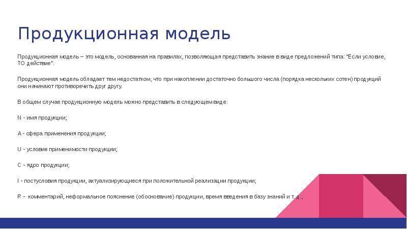 Модель обладает. Продукционная экспертная система. Экспертной системы продукционного типа. Объяснение и обоснование. Продукционный Тип проекта.